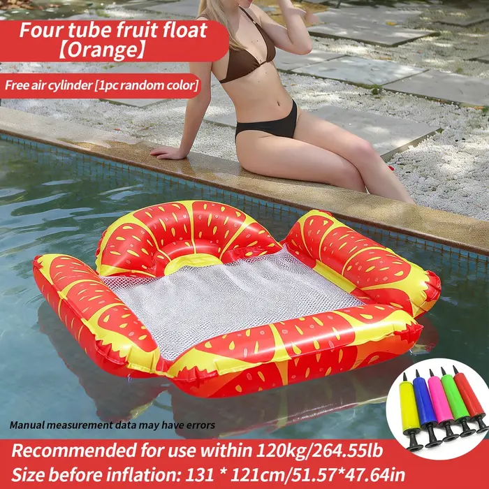 Matelas flottant gonflable 4 tubes en maille avec dossier pliable