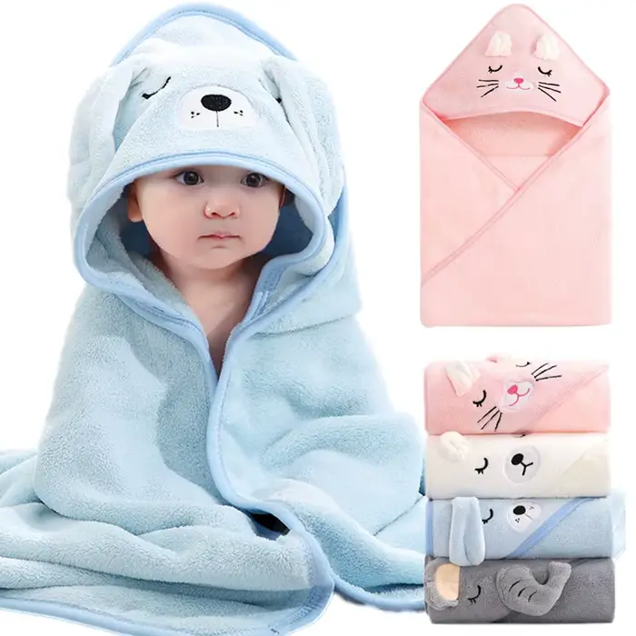 Serviettes de bain pour bébé en forme d'animaux de dessin animé