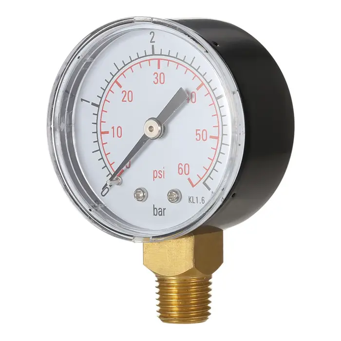 Manomètre de pression hydraulique pour filtre de piscine, 50mm, manomètre, filetage 1/4 "NPT, Double