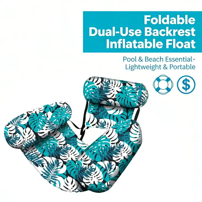 Canapé flottant pliable à double usage pour piscine et plage, chaise longue gonflable en tissu avec 