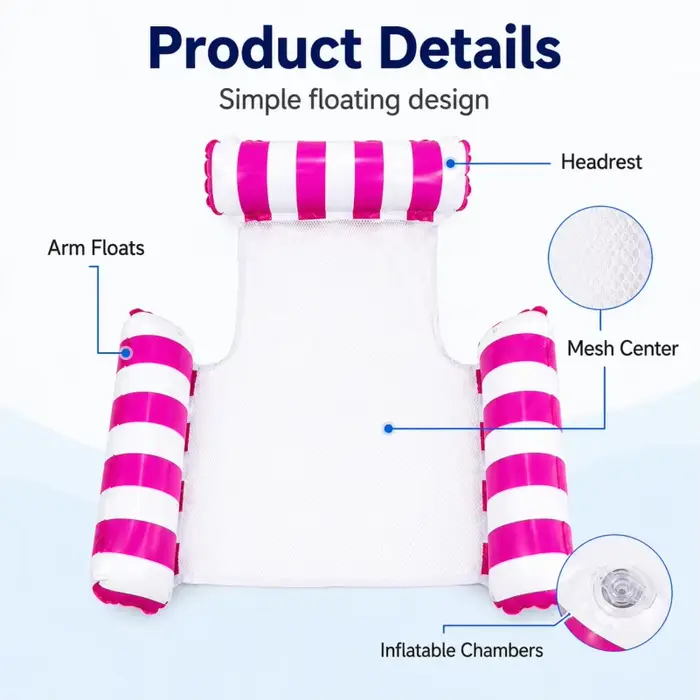 Hamac gonflable pour piscine avec centre en maille