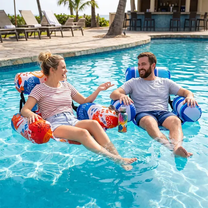 Chaise longue gonflable pliable pour piscine