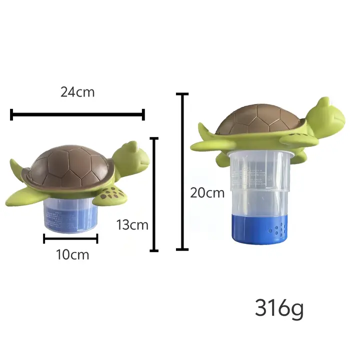 Distributeur de chlore flottant pour piscine (tortue verte)