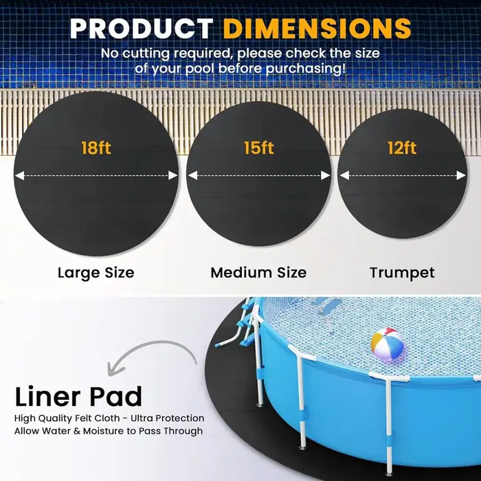 Tapis de protection rond pour piscine
