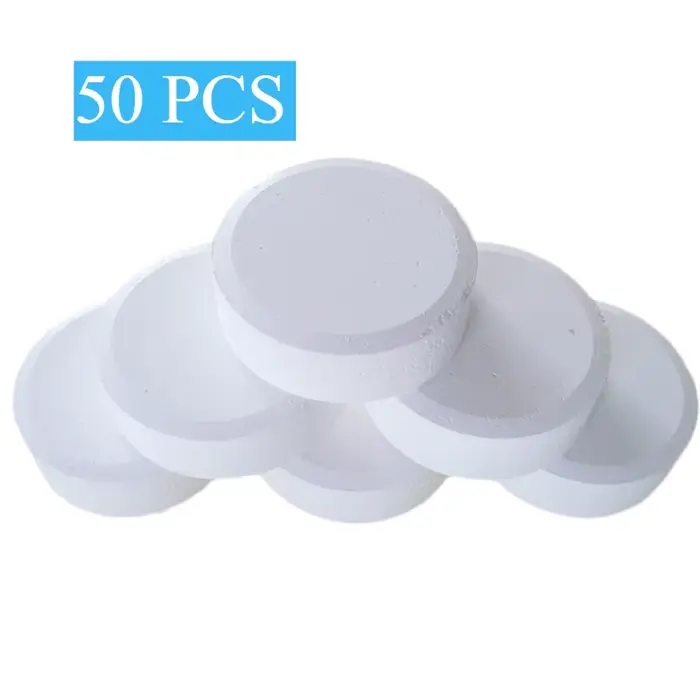 Tablette de chlore pour piscine, 50 pièces, comprimé effervescent de nettoyage pour Spa, bain à remo