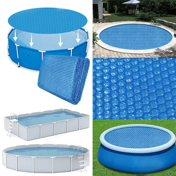 Couverture de piscine ronde par évaporation d'eau