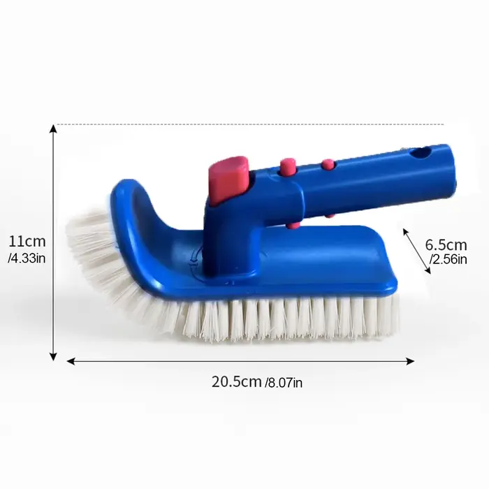 Brosse de nettoyage de piscine à manche courbé rotatif à 180 degrés