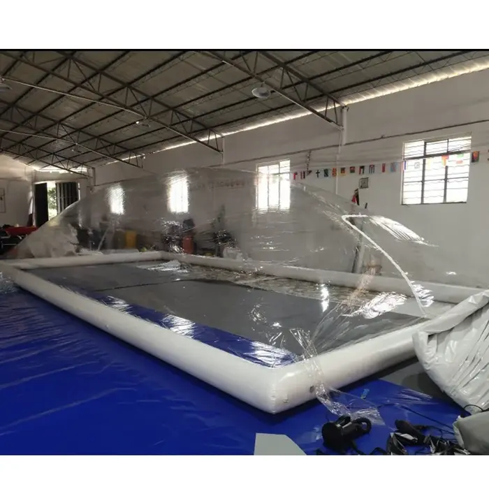 Couverture de piscine gonflable transparente pour usage commercial extérieur