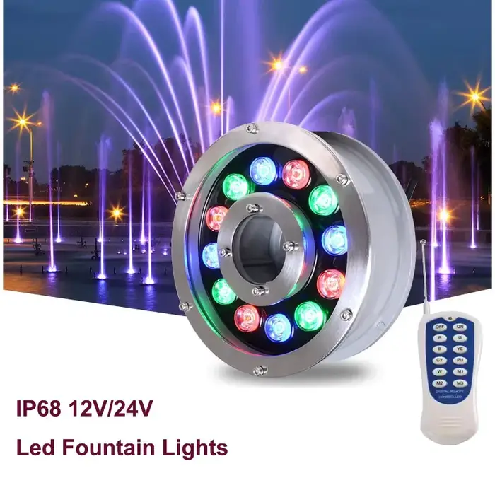 Lampe LED colorée pour piscine, imperméable conforme à la norme IP68, spot lumineux submergé, idéal 