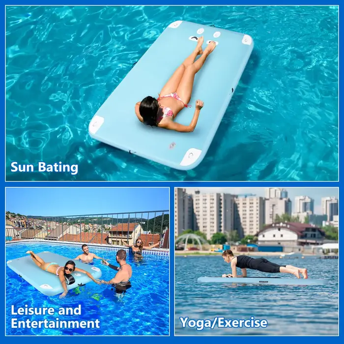 Piscine plage lac adapté à plusieurs personnes loisirs aquatiques gonflable île flottante Dock plate-forme