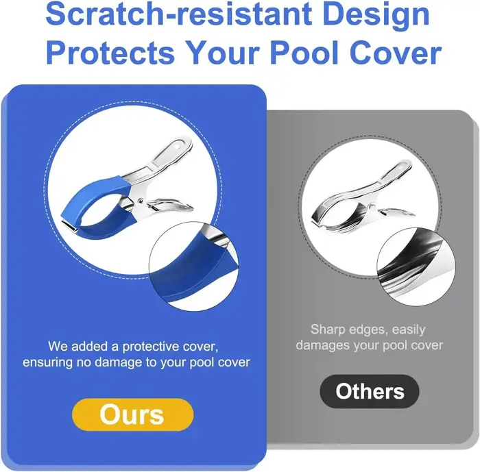 Clips durables pour couverture de piscine en acier inoxydable