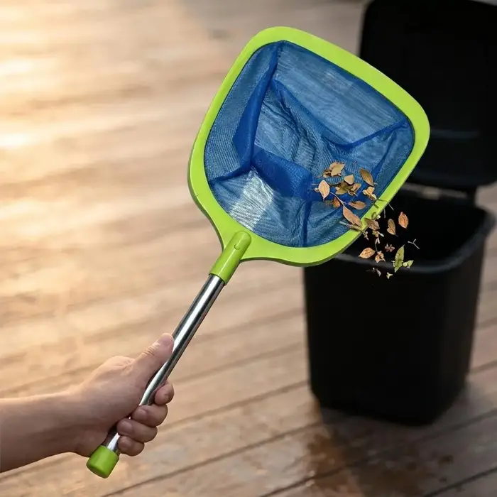 Équipement de nettoyage en profondeur pour piscine : Ensemble combiné de filet à feuilles avec perche