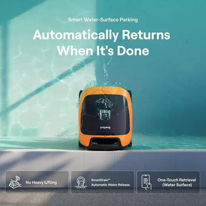 Nouveau robot nettoyeur de piscine sans fil Beatbot Sora 30, autonomie de 300 min, aspiration 6800 GPH pour fond, parois, ligne d'eau et plateforme, pour piscines hors sol et enterrées