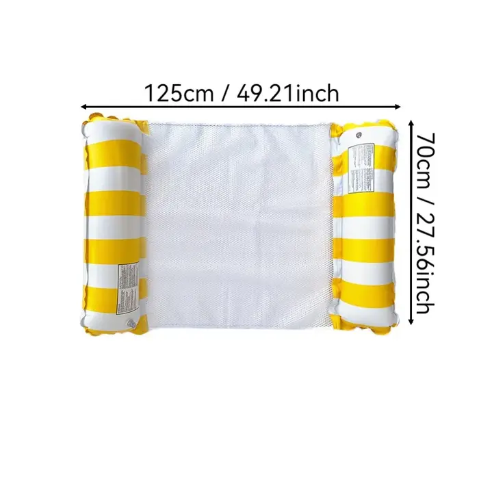 1 pièce Matelas flottant gonflable pliable en PVC à rayures pour piscine et fête aquatique, hamac aq