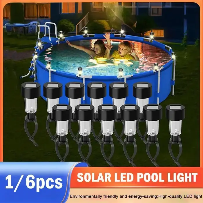 1/6 pièces LED lampe solaire piscine lumières étanche
