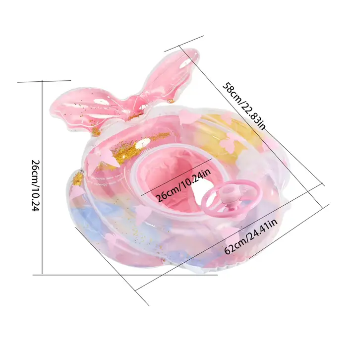 Piscine gonflable pour bébé en PVC avec auvent et siège anti-basculement, flotteur de piscine gonfla