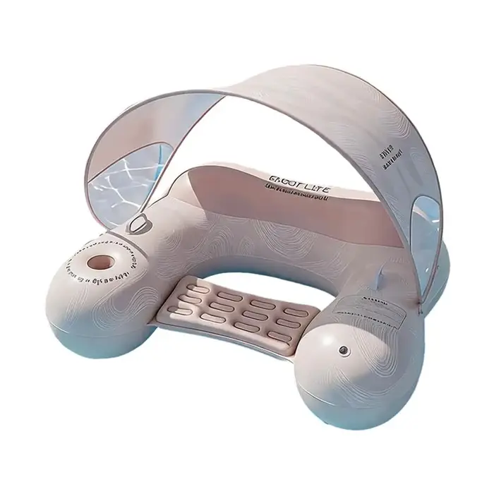 Fauteuil flottant gonflable pour piscine avec auvent pare-soleil, chaise longue flottante en forme d