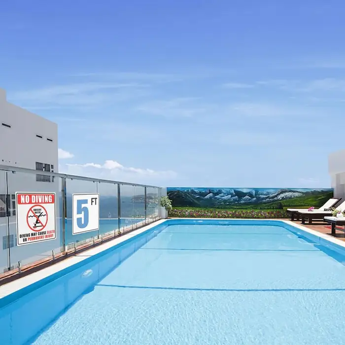 Autocollants d'avertissement de piscine d'eau peu profonde