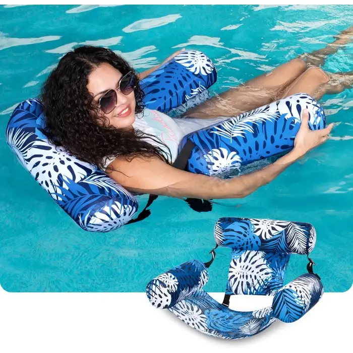 Hamac gonflable pour piscine, chaise flottante pour l'eau avec sangle réglable pour piscine, plage, 
