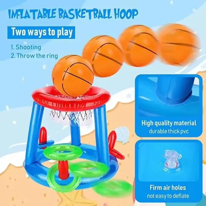 Jeu de lancer de cerceaux de basket-ball gonflables