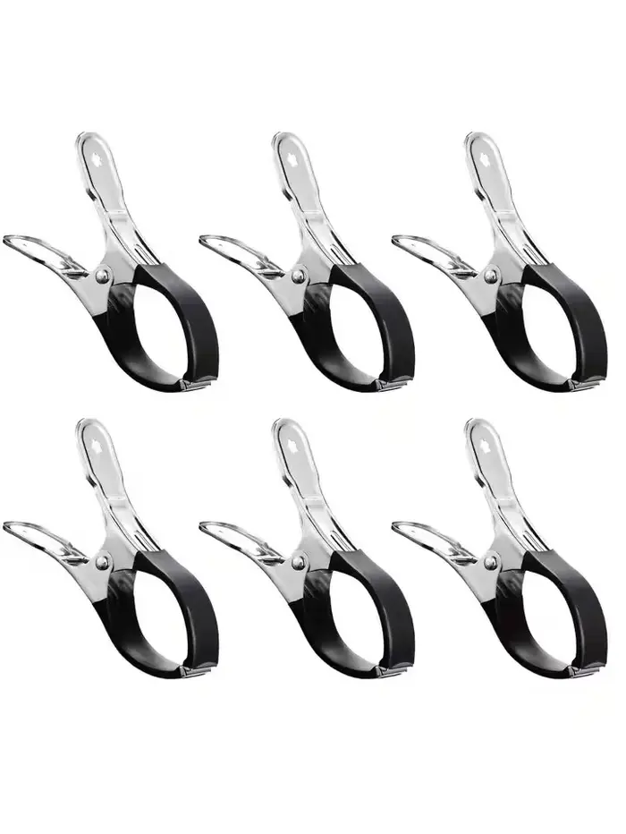 Clips de couverture de piscine durables en acier inoxydable, 6 pièces, avec poignées en plastique bl