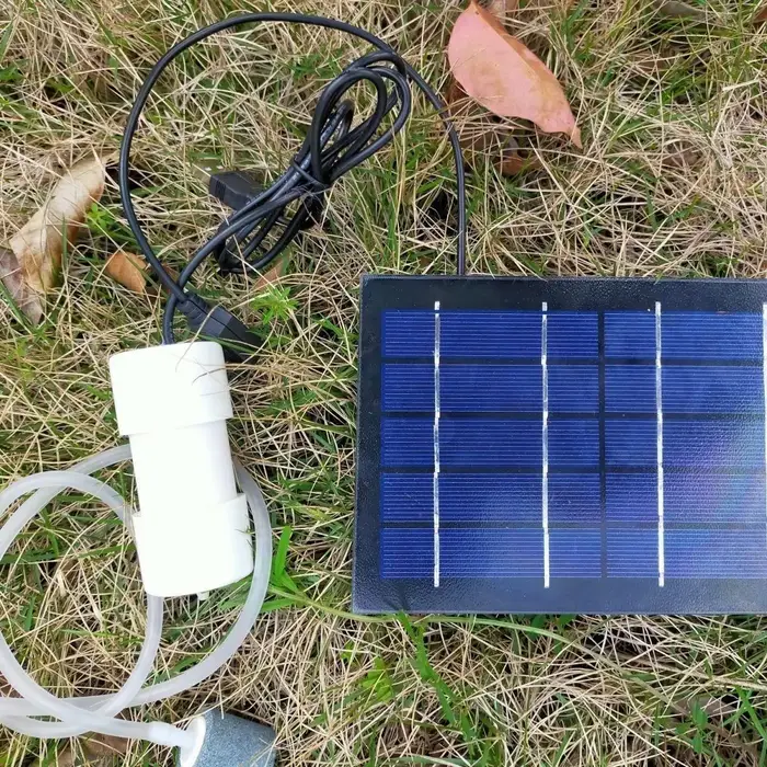 Pompe à oxygène solaire pour piscine, petit aquarium, produit continu des bulles d'oxygène, jour et 
