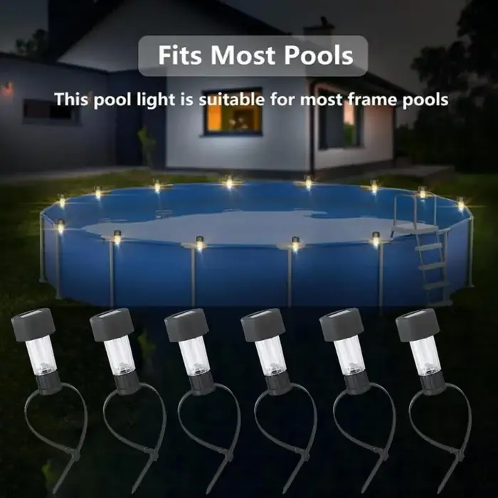 1/6 pièces LED lampe solaire piscine lumières étanche