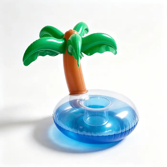 Porte-gobelet flottant gonflable en forme de palmier, flotteur pour boissons, pour piscine, plage, fête d'été, jouet aquatique d'extérieur