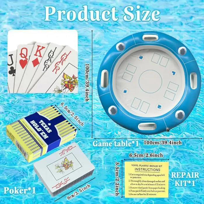 Table flottante gonflable pour piscine, support pour nourriture et boissons, pour jeux et divertissements aquatiques