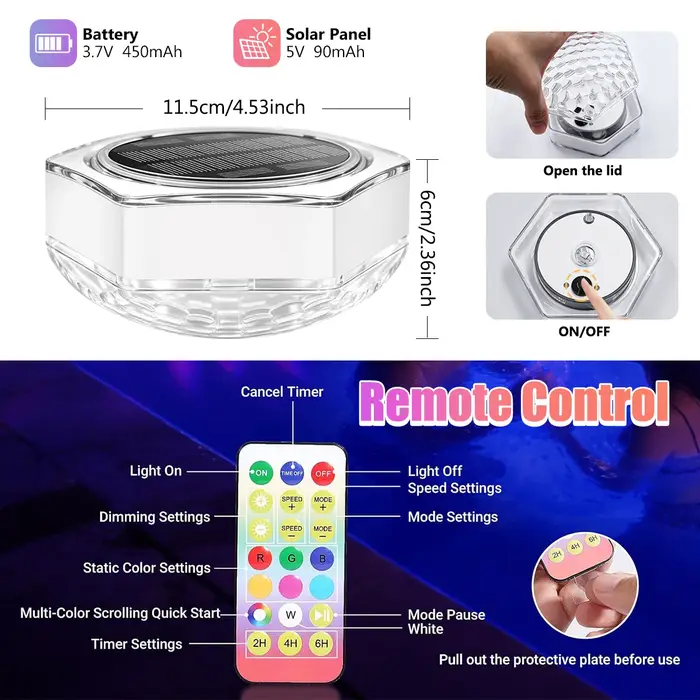 Lampes solaires flottantes pour piscine
