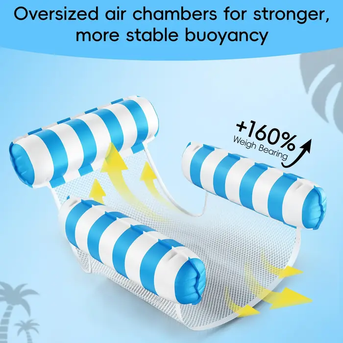 Chaise longue gonflable portable pour l'été