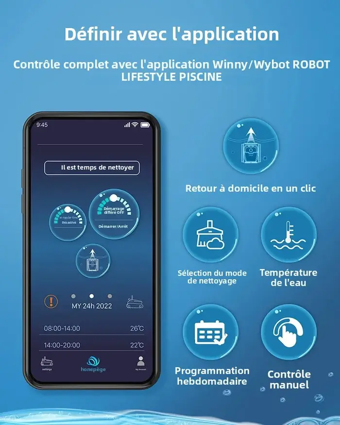 Robot nettoyeur de piscine électrique 30m