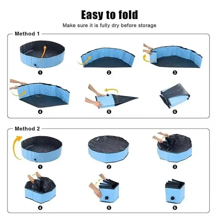 Piscine de nettoyage extérieure pliable et portable pour animaux de compagnie – Baignoire et bain en plastique dur –