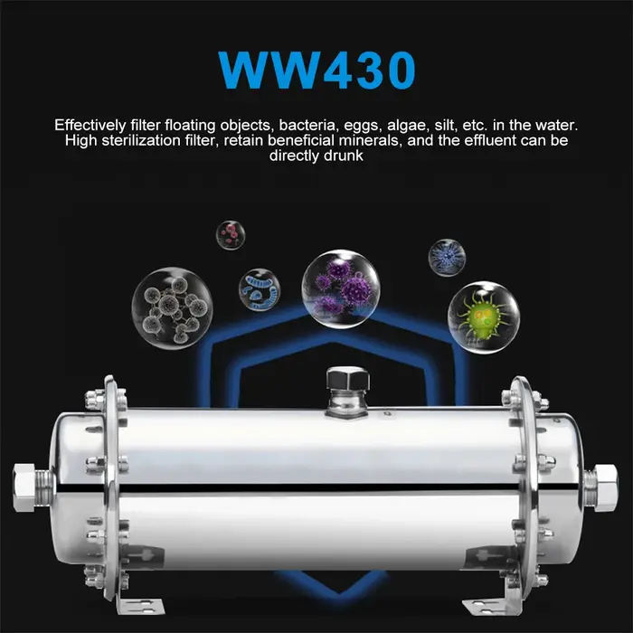 Filtre à eau DIVEDEER 3000L/h en acier inoxydable