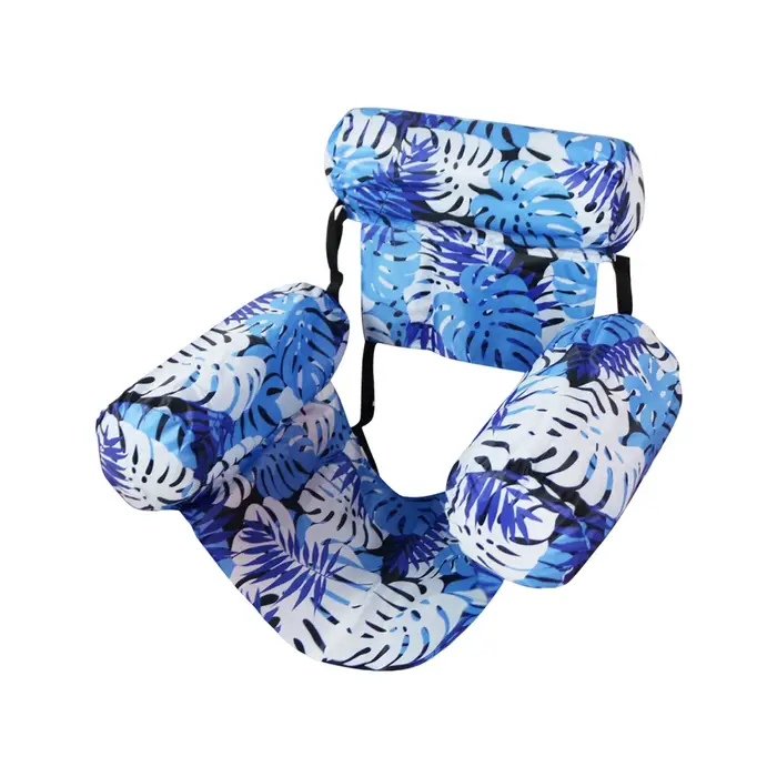 Siège flottant pliable pour piscine, chaise longue gonflable à trois tubes, bain de soleil portable 