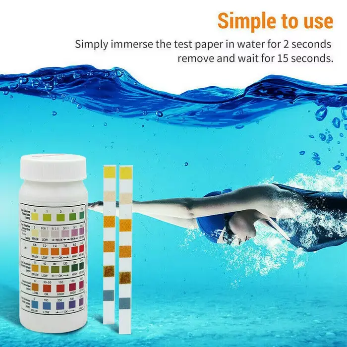 50 bandelettes test 6-en-1 pour piscine et spa (bouteille) – Testeur d'acidité