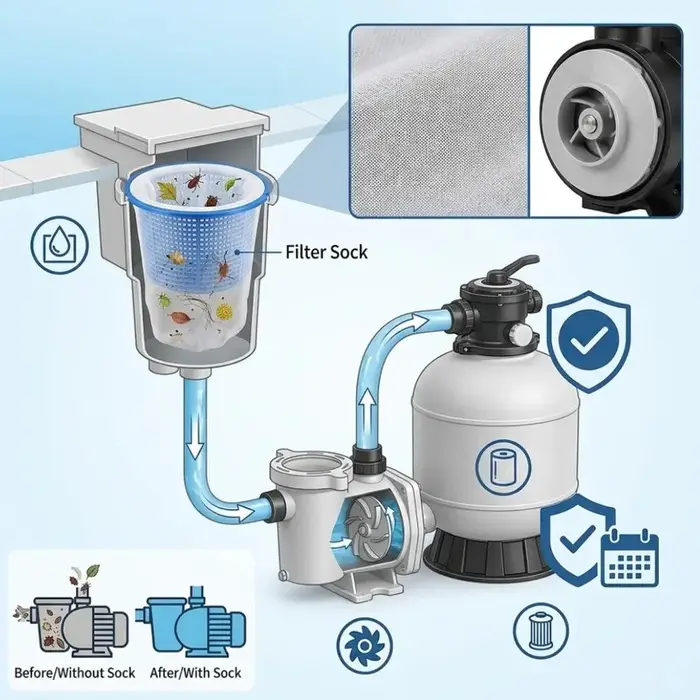 Chaussettes filtrantes pour skimmer de piscine