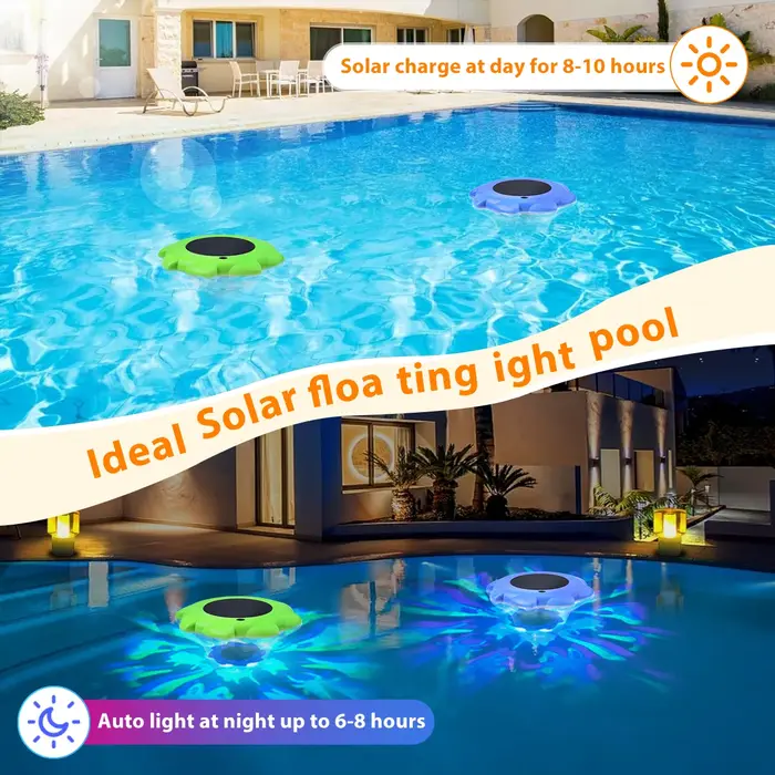 Lumières de piscine flottantes à énergie solaire