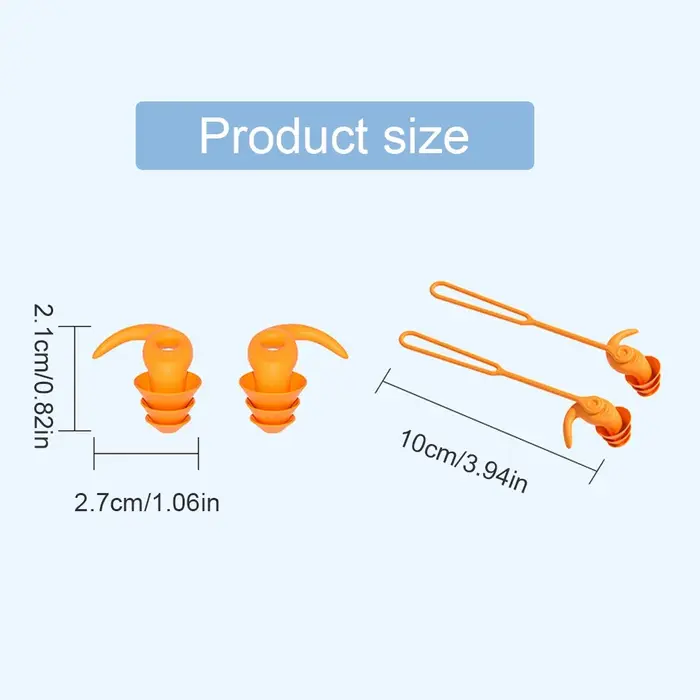 1 paire de bouchons d'oreille de natation en Silicone