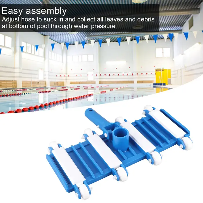 Machine à livres de piscine avec tête d'aspirateur et roues