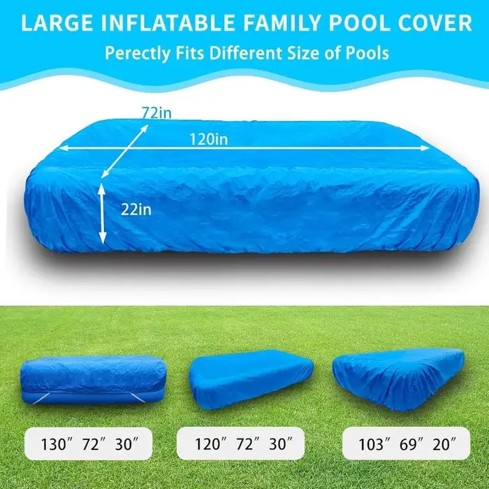 Couverture de piscine rectangulaire gonflable 103x69 pouces