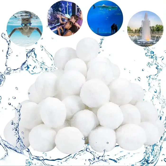 Boules de filtre de piscine pour pompe à filtre à sable, supports de filtre à fibres réutilisables p