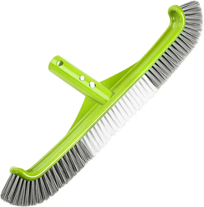 Brosse de piscine 17, 5 pouces à bords incurvés pour nettoyer les parois