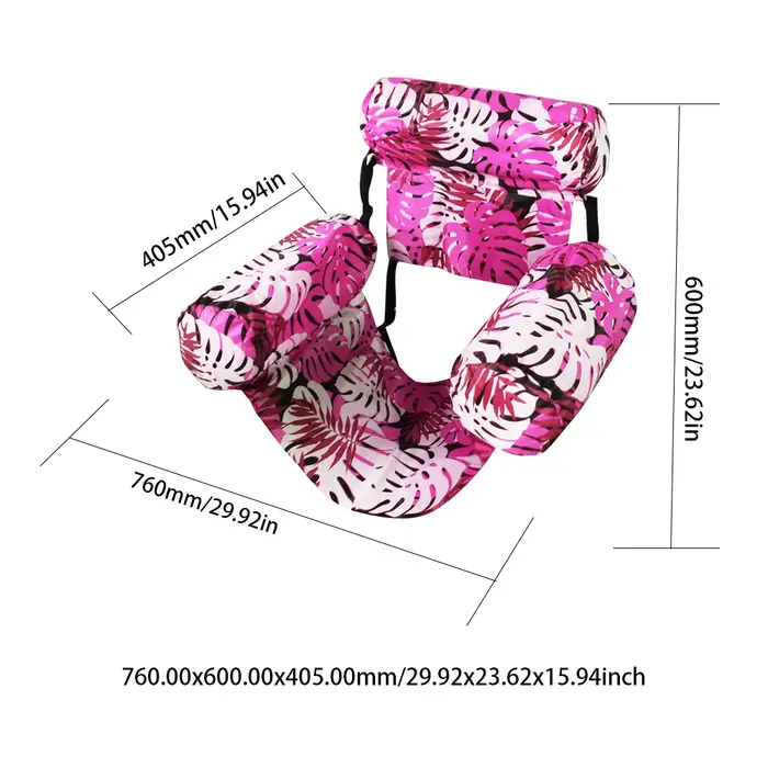Chaise longue de piscine gonflable avec bras et dossier