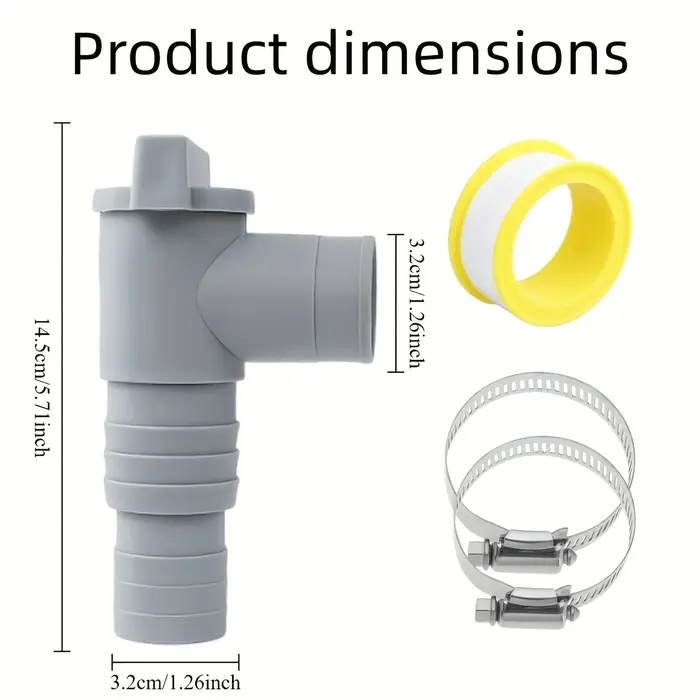 Vanne d'arrêt durable et étanche pour piscine, pour tuyau de 32 mm, installation facile, accessoires de connexion de remplacement pour extérieur