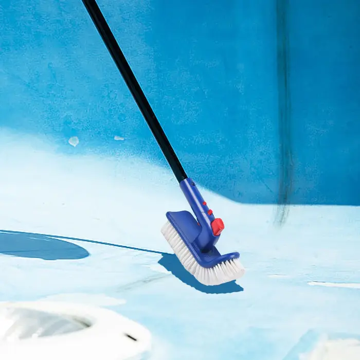 Brosse de nettoyage de piscine à manche courbé rotatif à 180 degrés