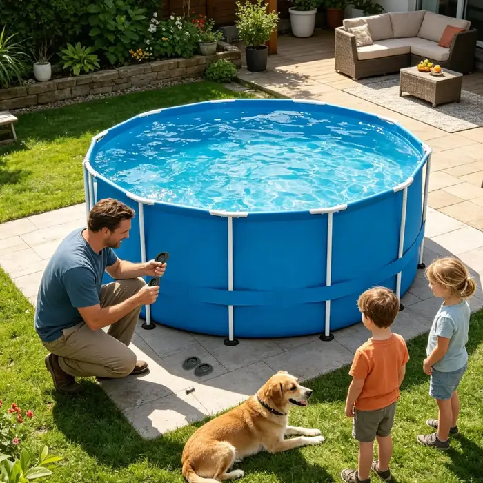 Capuchons de pieds de structure de piscine antidérapants avec base de support par friction