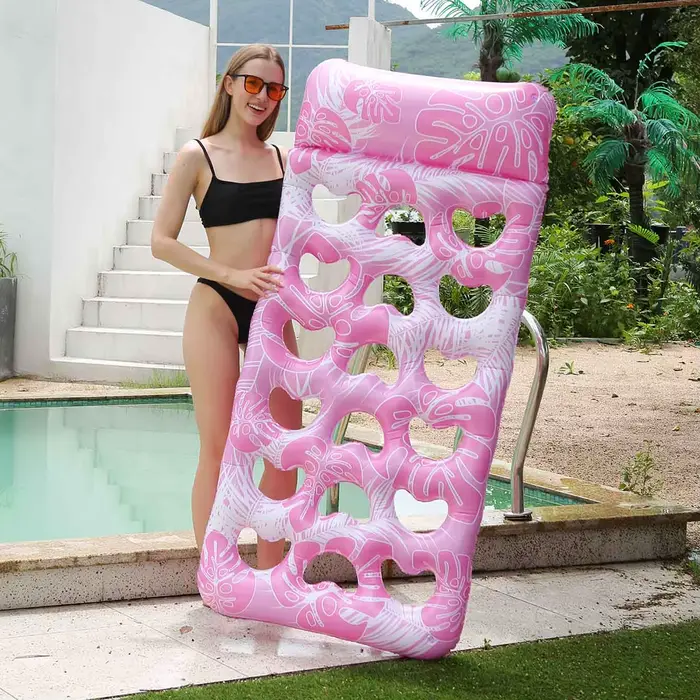Matelas gonflable pour piscine - Flotteurs de piscine taille adulte avec appui-tête, radeau de bronz