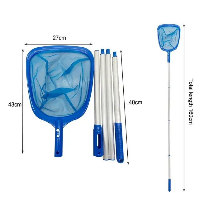 Filets de nettoyage de piscine pour baignoire d'étang télescopique