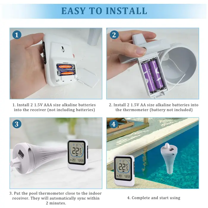 Thermomètre de piscine avec capteur de température pour piscine